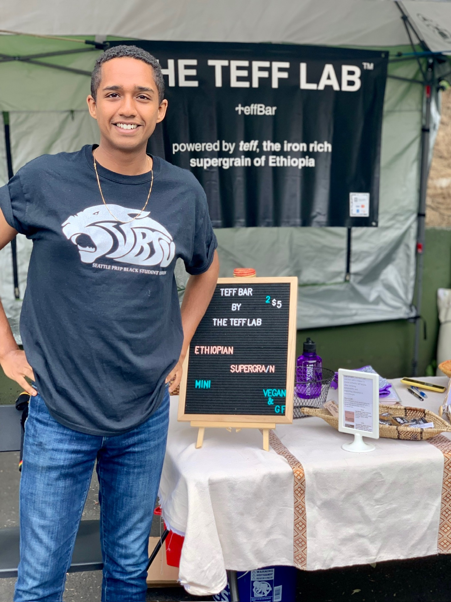 Sasu at The Teff Lab booth
